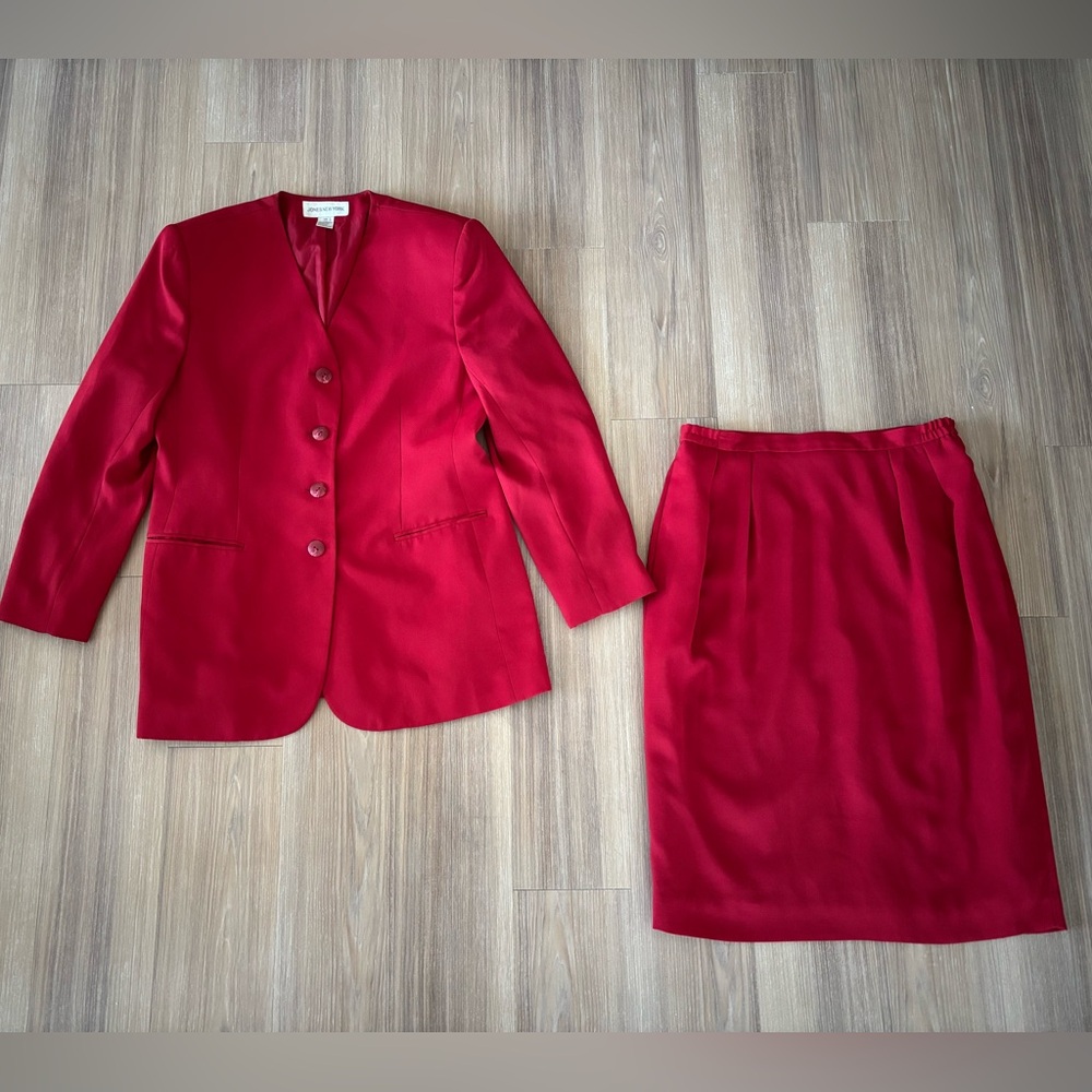 VTG Jones New York Skirt Suit 2 Piece Set Women 14 Office Old Money Mob Wife